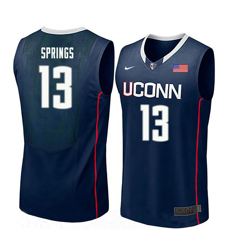 Men #13 Richard Springs Uconn Huskies College Basketball Jerseys Sale-Navy - Click Image to Close